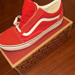 Vans Red and White Sneakers